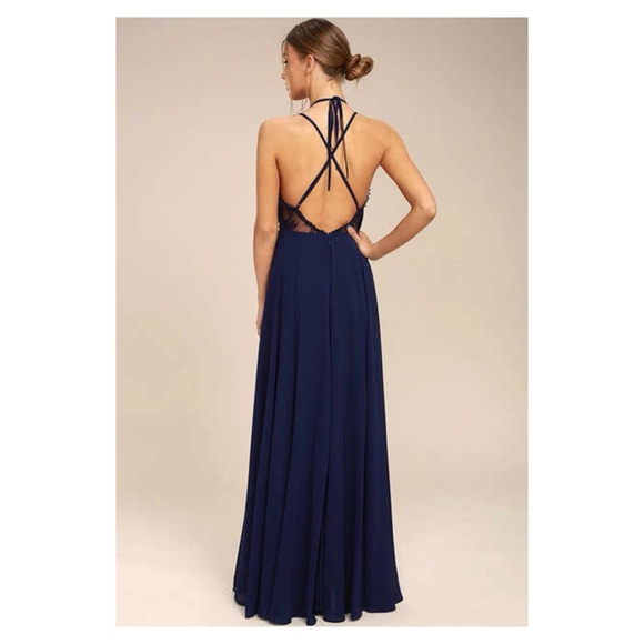 Lulus Dresses & Skirts - Lulus long maxi dress open back deep plunge front